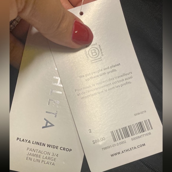 ATHLETA PLAYA LINEN WIDE LEG CROP PANT // Black 🎉 Host Pick 🎉 - Picture 14 of 16